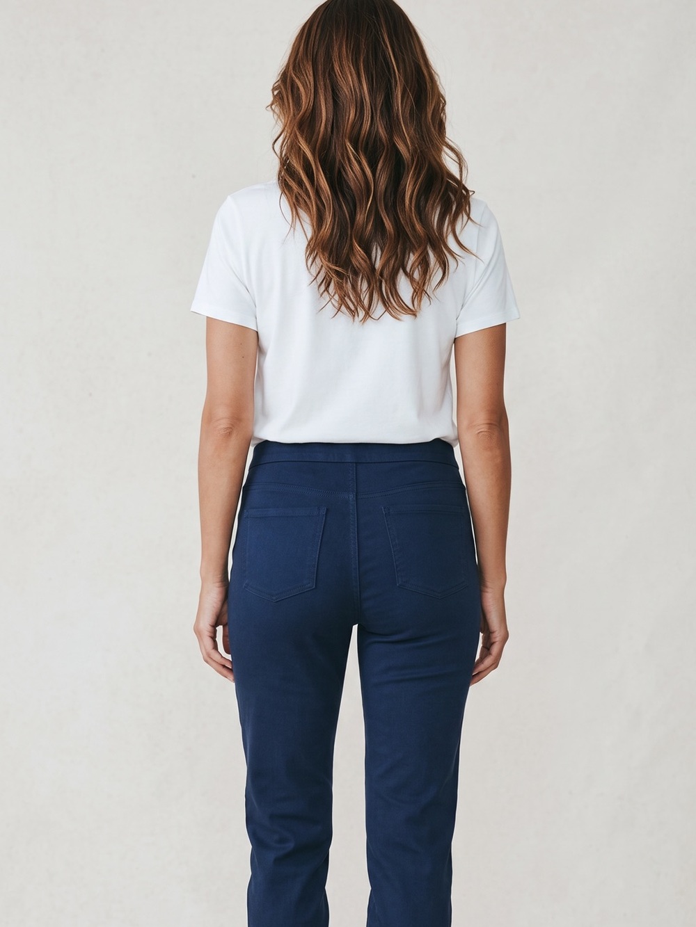 Gloria Vanderbilt Classic Navy Straight-Leg Pull-On Pants - Picture 3 of 7